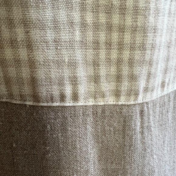 Vintage Carol Anderson California 100% Linen Cottagecore Checkered Neutral Dress - Picture 3 of 11